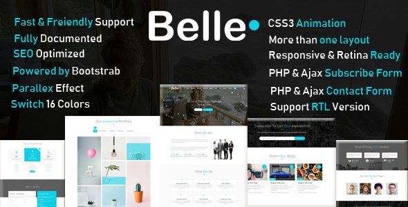 Belle - One Page HTML Template + RTL
