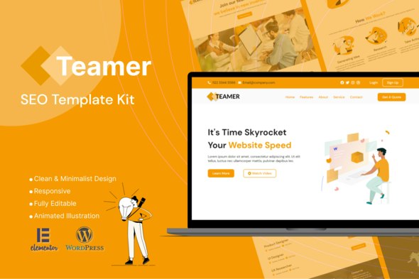 Teamer - SEO  Marketing Elementor Template Kit